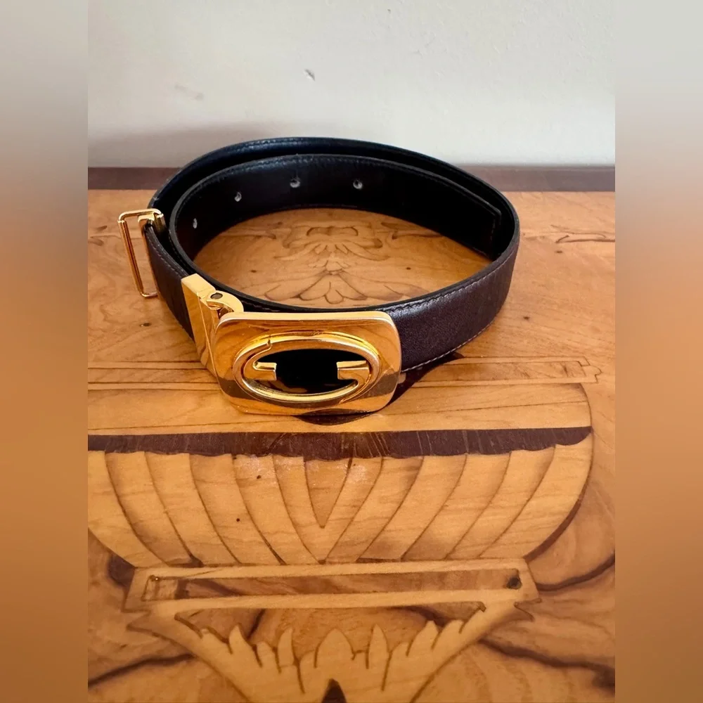 Authentic Gucci Brown Leather GG Buckle Belt | Made in Italy | Dust Bag - Picture 5 of 7